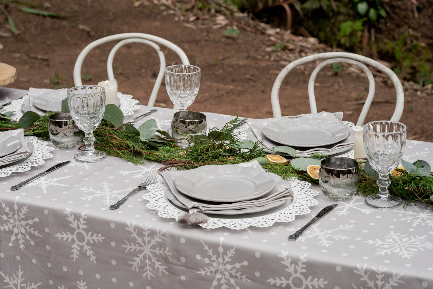 Kit Mantel Snowflakes + Regalo