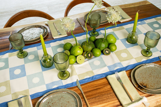 Camino de mesa Grid Blue