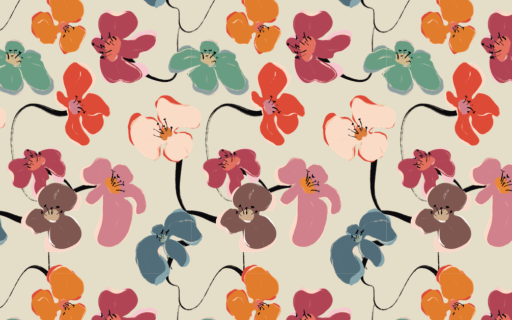 Camino de mesa Retro Flower