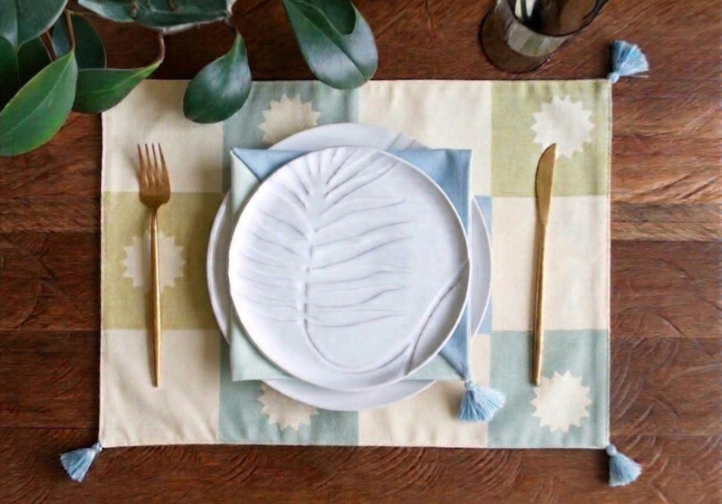Set individuales Grid Blue