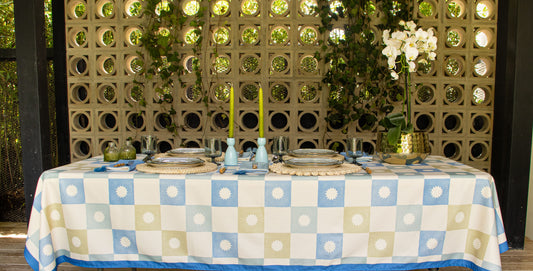 Mantel Grid Blue