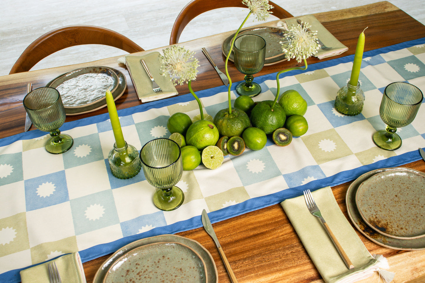 STOCK Camino de mesa Grid Blue