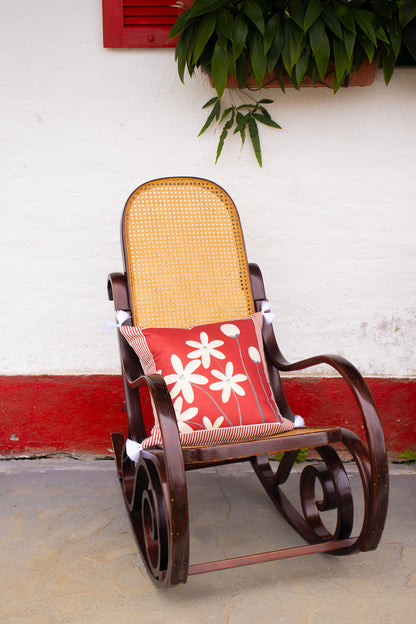 Cojín Red Magnolia y Tiles