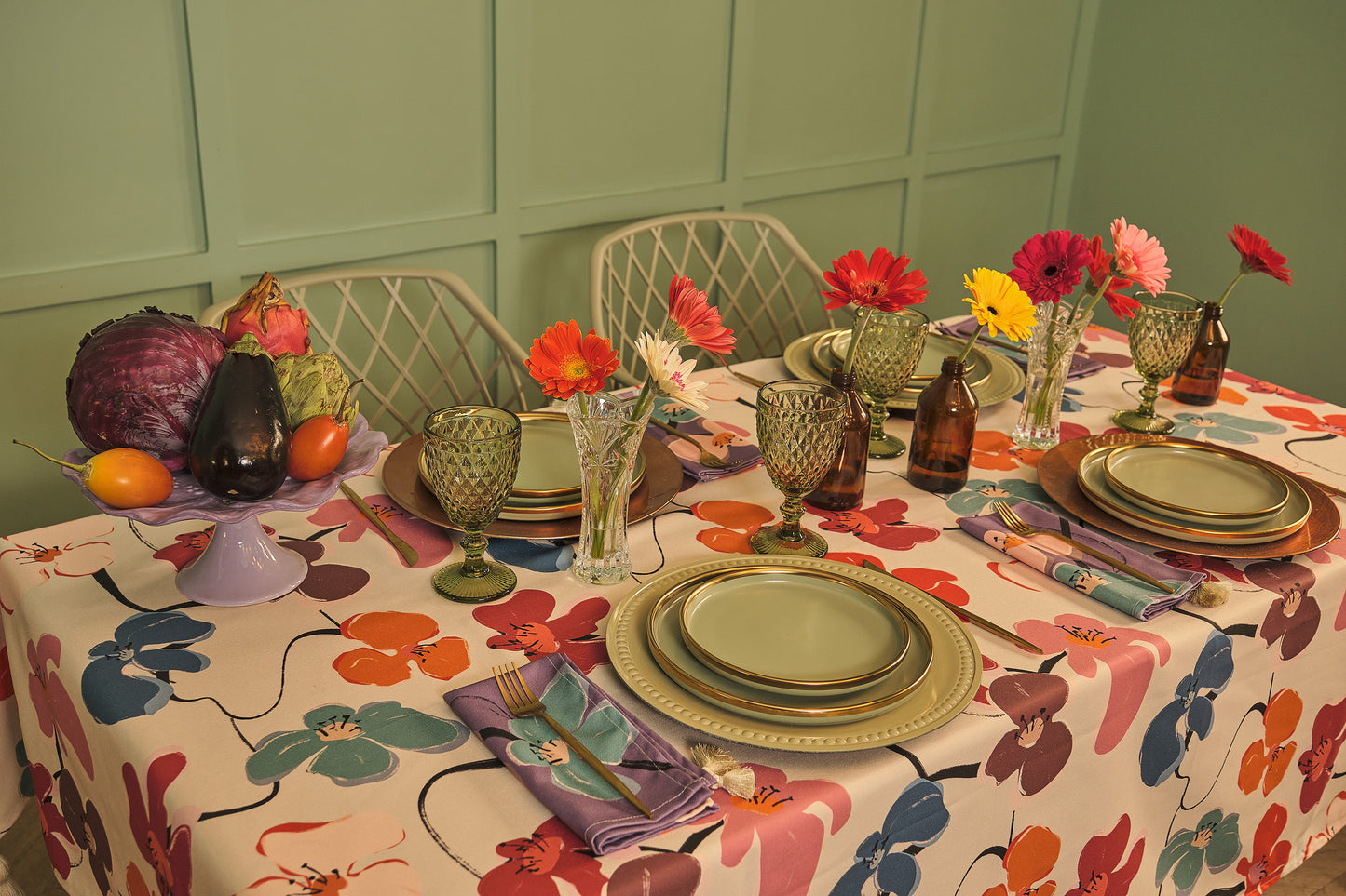 Mantel Retro Flowers